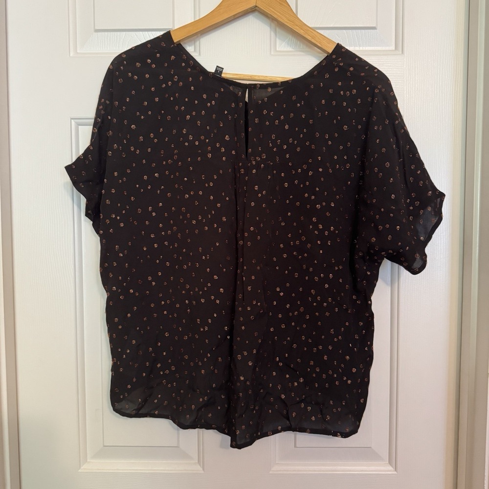 Madewell Rhyme Top In Metallic Dots Women's Size Small - Picture 4 of 10